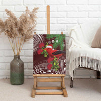 Christmas Hawaii with I'iwi Bird Canvas Wall Art Aloha Mele Kalikimaka - Oxblood Art LT9 - Polynesian Pride