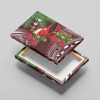 Christmas Hawaii with I'iwi Bird Canvas Wall Art Aloha Mele Kalikimaka - Oxblood Art LT9 - Polynesian Pride