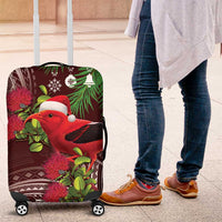 Christmas Hawaii with I'iwi Bird Luggage Cover Aloha Mele Kalikimaka - Oxblood Art LT9 Oxblood - Polynesian Pride