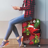 Christmas Hawaii with I'iwi Bird Luggage Cover Aloha Mele Kalikimaka - Oxblood Art LT9 - Polynesian Pride