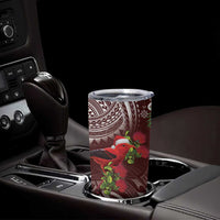 Christmas Hawaii with I'iwi Bird Tumbler Cup Aloha Mele Kalikimaka - Oxblood Art LT9 - Polynesian Pride
