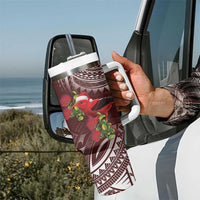 Christmas Hawaii with I'iwi Bird Tumbler With Handle Aloha Mele Kalikimaka - Oxblood Art LT9 - Polynesian Pride