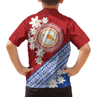 French Polynesia Family Matching Short Sleeve Bodycon Dress and Hawaiian Shirt Tahitian Tiare Flowers Tribal LT9 - Polynesian Pride