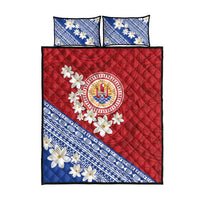 French Polynesia Quilt Bed Set Tahitian Tiare Flowers Tribal LT9 - Polynesian Pride