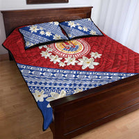 French Polynesia Quilt Bed Set Tahitian Tiare Flowers Tribal LT9 - Polynesian Pride