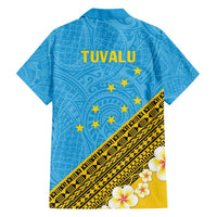 Tuvalu Plumeria Flowers Family Matching Off The Shoulder Long Sleeve Dress and Hawaiian Shirt Polynesian Tribal Pattern LT9 - Polynesian Pride