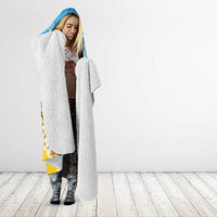 Tuvalu Plumeria Flowers Hooded Blanket Polynesian Tribal Pattern