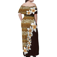 Vintage Hibiscus Turtle Pattern Family Matching Off Shoulder Maxi Dress and Hawaiian Shirt with Plumeria Half Style LT9 - Polynesian Pride