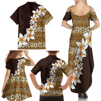 Vintage Hibiscus Turtle Pattern Family Matching Summer Maxi Dress and Hawaiian Shirt with Plumeria Half Style LT9 - Polynesian Pride