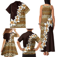 Vintage Hibiscus Turtle Pattern Family Matching Tank Maxi Dress and Hawaiian Shirt with Plumeria Half Style LT9 - Polynesian Pride