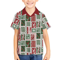 Mele Kalikimaka Hawaiian Quilt and Lei Patchwork Hawaiian Shirt - Polynesian Pride