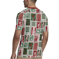 Mele Kalikimaka Hawaiian Quilt and Lei Patchwork Rugby Jersey - Polynesian Pride