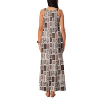 Vintage Aloha Block Quilt Family Matching Tank Maxi Dress and Hawaiian Shirt Beige Inspired Lei Motifs LT9 - Polynesian Pride