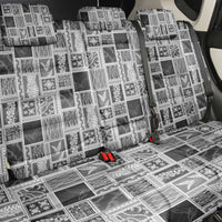 Vintage Aloha Block Quilt Back Car Seat Cover Black Inspired Lei Motifs - Polynesian Pride