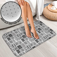 Vintage Aloha Block Quilt Bathroom Set Black Inspired Lei Motifs - Polynesian Pride