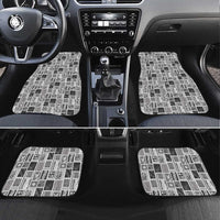 Vintage Aloha Block Quilt Car Mats Black Inspired Lei Motifs - Polynesian Pride