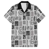 Vintage Aloha Block Quilt Family Matching Summer Maxi Dress and Hawaiian Shirt Black Inspired Lei Motifs LT9 Dad's Shirt - Short Sleeve Black - Polynesian Pride
