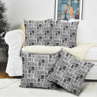 Vintage Aloha Block Quilt Pillow Cover Black Inspired Lei Motifs - Polynesian Pride