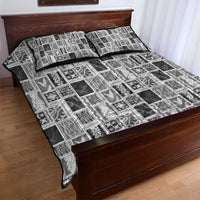Vintage Aloha Block Quilt Quilt Bed Set Black Inspired Lei Motifs - Polynesian Pride