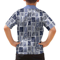 Vintage Aloha Block Quilt Family Matching Tank Maxi Dress and Hawaiian Shirt Blue Inspired Lei Motifs LT9 - Polynesian Pride