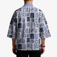 Vintage Aloha Block Quilt Kimono Blue Inspired Lei Motifs - Polynesian Pride