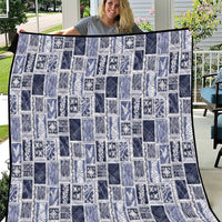 Vintage Aloha Block Quilt Quilt Blue Inspired Lei Motifs - Polynesian Pride