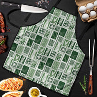 Vintage Aloha Block Quilt Apron Green Inspired Lei Motifs - Polynesian Pride