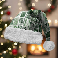 Vintage Aloha Block Quilt Christmas Santa Hat Green Inspired Lei Motifs - Polynesian Pride