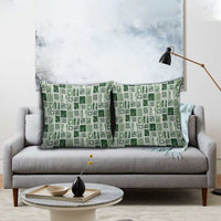 Vintage Aloha Block Quilt Pillow Cover Green Inspired Lei Motifs - Polynesian Pride