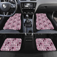 Vintage Aloha Block Quilt Car Mats Pink Inspired Lei Motifs - Polynesian Pride