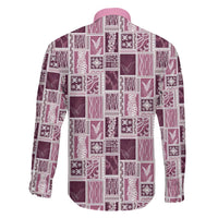 Vintage Aloha Block Quilt Family Matching Tank Maxi Dress and Hawaiian Shirt Pink Inspired Lei Motifs LT9 - Polynesian Pride
