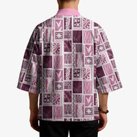 Vintage Aloha Block Quilt Kimono Pink Inspired Lei Motifs - Polynesian Pride