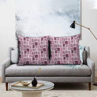 Vintage Aloha Block Quilt Pillow Cover Pink Inspired Lei Motifs - Polynesian Pride