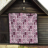 Vintage Aloha Block Quilt Quilt Pink Inspired Lei Motifs - Polynesian Pride