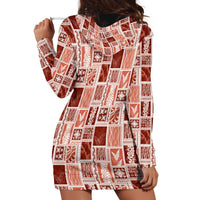 Vintage Aloha Block Quilt Hoodie Dress Red Inspired Lei Motifs LT9 - Polynesian Pride