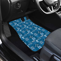 Vintage Hawaiian Quilting Patterns Car Mats Blue Style Tribal Fabric Patchwork - Polynesian Pride