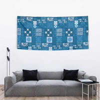 Vintage Hawaiian Quilting Patterns Tapestry Blue Style Tribal Fabric Patchwork - Polynesian Pride