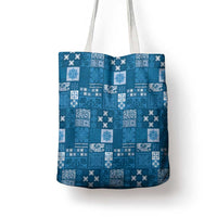 Vintage Hawaiian Quilting Patterns Tote Bag Blue Style Tribal Fabric Patchwork - Polynesian Pride