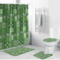 Vintage Hawaiian Quilting Patterns Bathroom Set Green Style Tribal Fabric Patchwork - Polynesian Pride