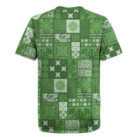 Vintage Hawaiian Quilting Patterns Rugby Jersey Green Style Tribal Fabric Patchwork - Polynesian Pride