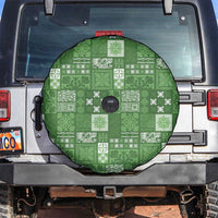 Vintage Hawaiian Quilting Patterns Spare Tire Cover Green Style Tribal Fabric Patchwork - Polynesian Pride