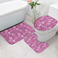 Vintage Hawaiian Quilting Patterns Bathroom Set Pink Style Tribal Fabric Patchwork - Polynesian Pride