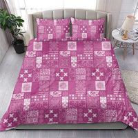 Vintage Hawaiian Quilting Patterns Bedding Set Pink Style Tribal Fabric Patchwork - Polynesian Pride