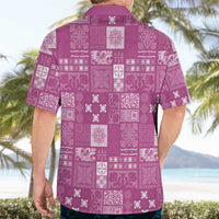 Vintage Hawaiian Quilting Patterns Hawaiian Shirt Pink Style Tribal Fabric Patchwork - Polynesian Pride