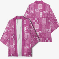 Vintage Hawaiian Quilting Patterns Kimono Pink Style Tribal Fabric Patchwork - Polynesian Pride