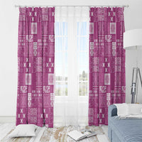 Vintage Hawaiian Quilting Patterns Window Curtain Pink Style Tribal Fabric Patchwork - Polynesian Pride