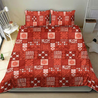 Vintage Hawaiian Quilting Patterns Bedding Set Red Style Tribal Fabric Patchwork - Polynesian Pride
