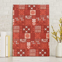 Vintage Hawaiian Quilting Patterns Canvas Wall Art Red Style Tribal Fabric Patchwork - Polynesian Pride