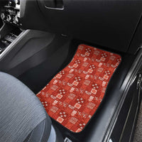 Vintage Hawaiian Quilting Patterns Car Mats Red Style Tribal Fabric Patchwork - Polynesian Pride