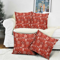Vintage Hawaiian Quilting Patterns Pillow Cover Red Style Tribal Fabric Patchwork - Polynesian Pride